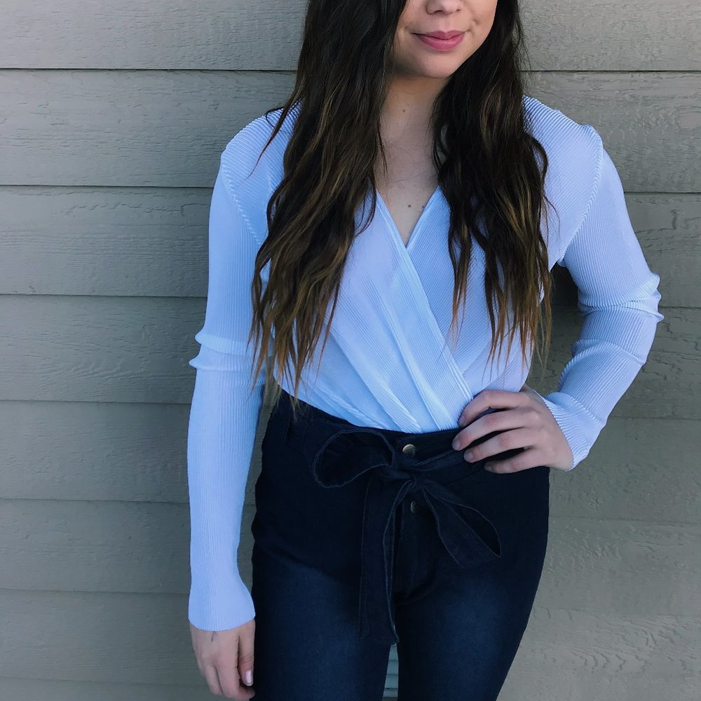 White Long Sleeve Bodysuit